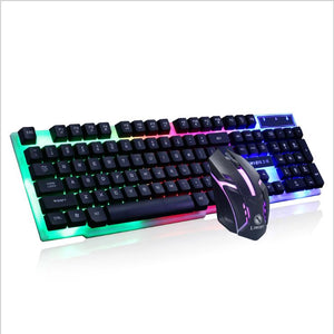 Gaming USB Wired Keyboard colorful button mouse